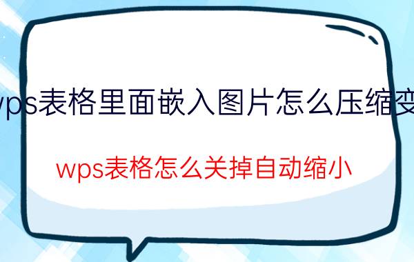 wps表格里面嵌入图片怎么压缩变小 wps表格怎么关掉自动缩小？